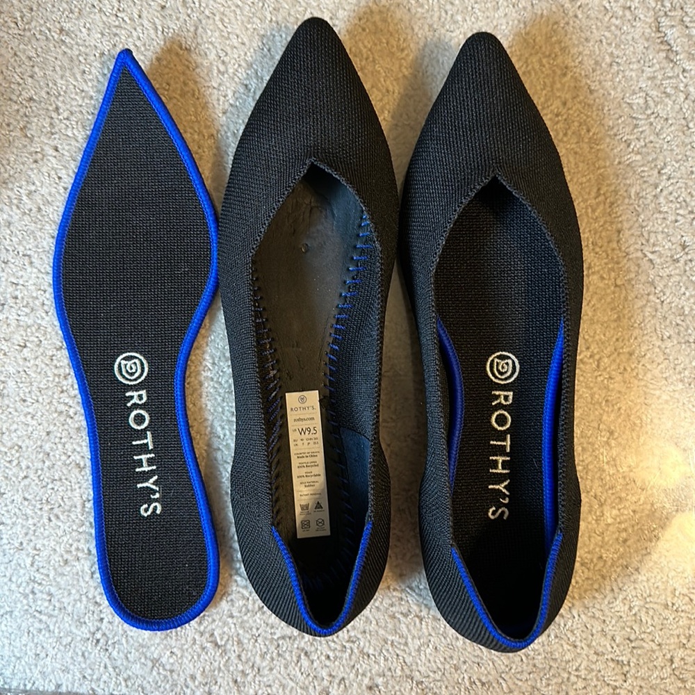 Rothy’s - The Point Black Solid Flats